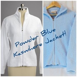 Kashwere Women's Zip Jacket Size Medium Baby Blue